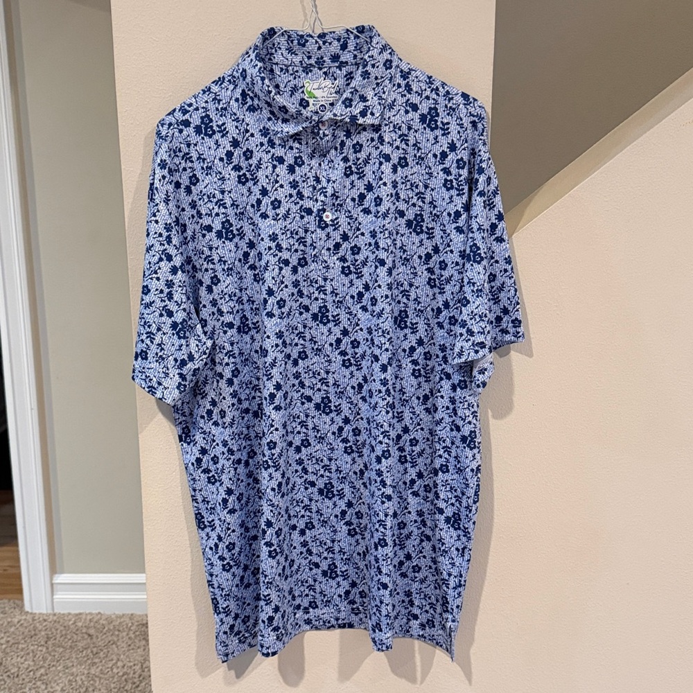LIKE NEW!! TAILOR BYRD FLORAL PRINT GOLF SHIRT